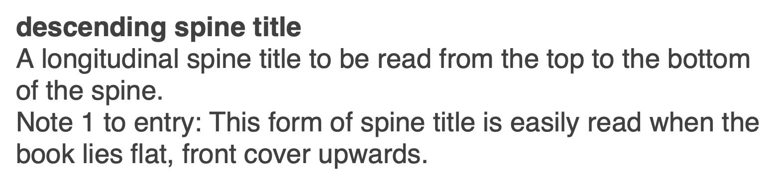 ISO 6357:1985 »Spine titles on books and other publications«