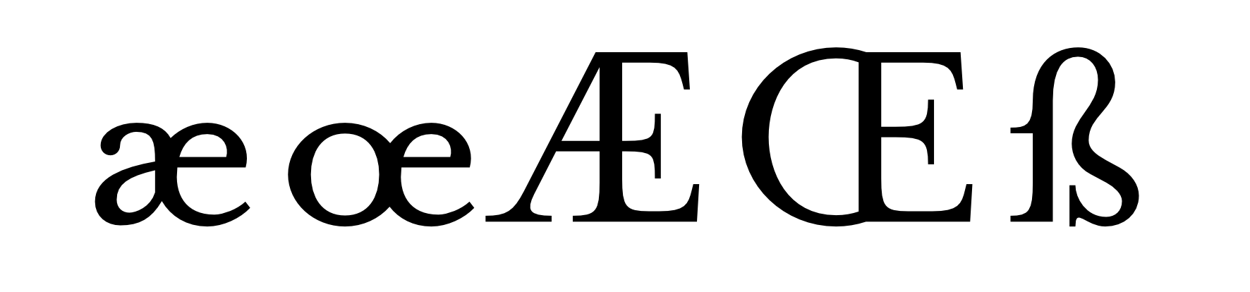 Niektóre ligatury językowe (Mrs Eaves)