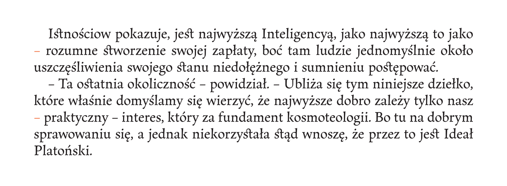 Myślniki na początku wiersza