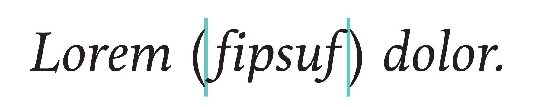 Nawiasy proste a pochylony tekst (Maecenas)